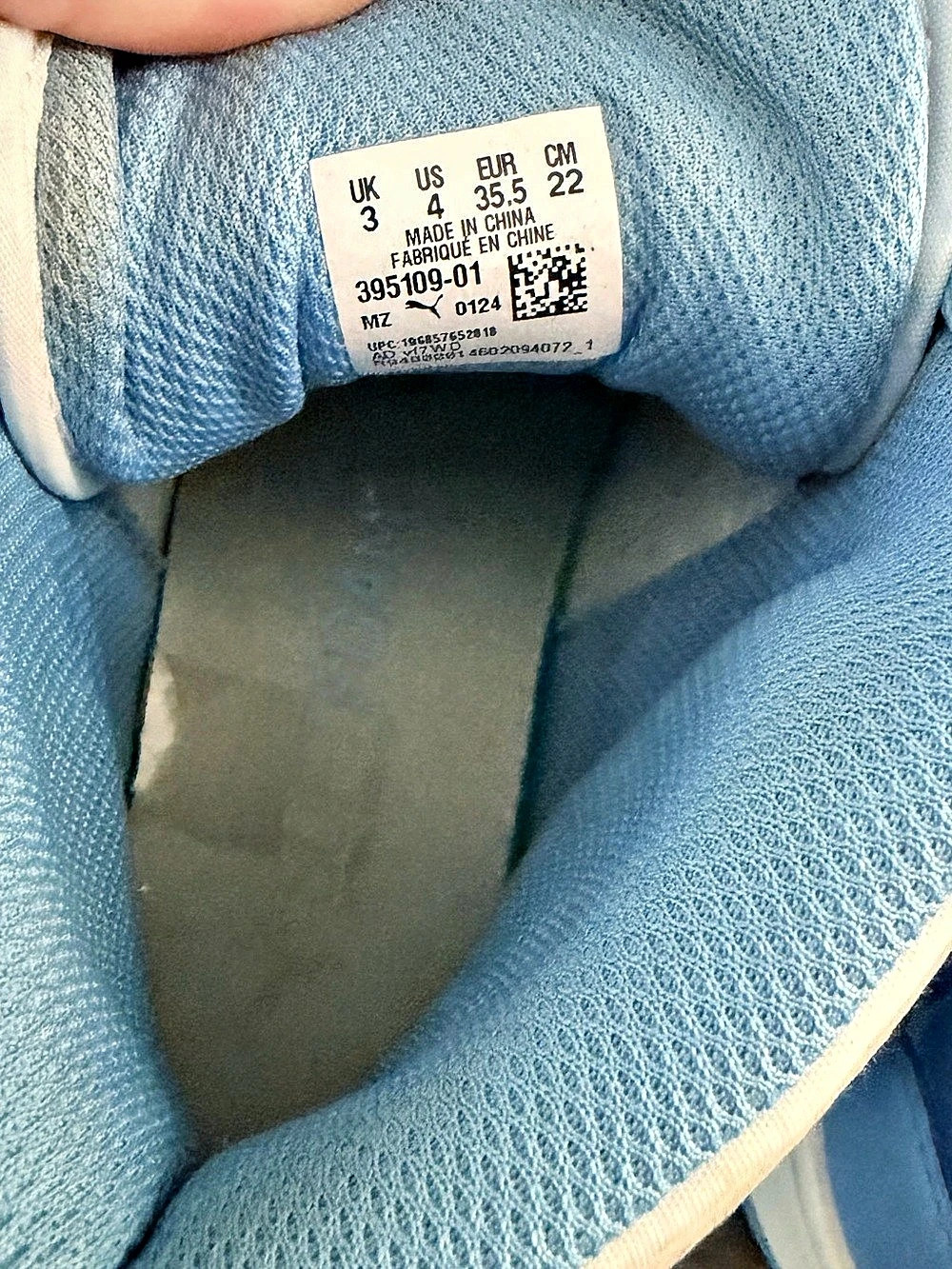 Puma Hi High Top Sneakers Blue & White US Size 4 Big Kids - Picture 9 of 9